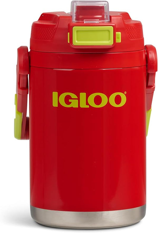 Igloo Rival Fusion 54 Oz Stainless Steel Sport Bottle | Insulated Water Jug | Red Heat