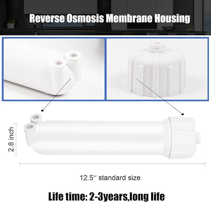 1812/2012 Reverse Osmosis Membrane Housing Kit with Quick-Connect Fitting,Wrench for 24-150GPD Under Sink Home Drinking RO Water Filtration System