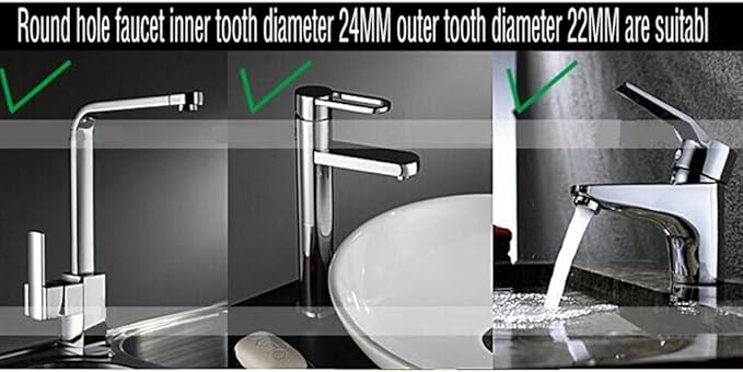 2 Pack Faucet Filter Aerator Sprayer, Sink 360 Swivel Water Tap Saving for Kitchen Bathroom (Short)