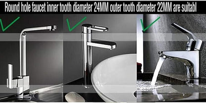 2 Pack Faucet Filter Aerator Sprayer, Sink 360 Swivel Water Tap Saving for Kitchen Bathroom (Short)