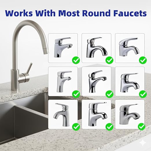 2 Pack Sink Water Filter Faucet, Universal 360 ° Rotating Bathroom Sink Filter, Kitchen Faucet Water Filter Removes Chlorine Fluoride Heavy Metals Hard Water for Home Bathroom Kitchen (2 Pack-Blue)