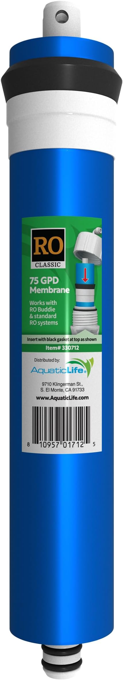 AquaticLife 75 GPD RO Membrane Filter Replacement Cartridge for RO Buddie and Reverse Osmosis Water Filter System Units