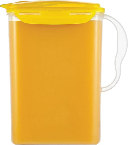 LocknLock Aqua Fridge Door Water Jug | Clear Pitcher | BPA Free Plastic Pitcher with Lid | 3 Quart Pitcher with Lid for Water, Juice, Tea & More Beverages, Yellow