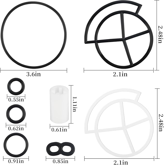 7129716 Water Softener Seal Kit for Whirlpool, GE, Kenmore, Morton - Replace 7092163, 7134224, WS35X10005