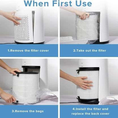 Levoit LV-H133 Air Purifier Genuine Replacement Filter, 1 Pack | High-Efficiency Activated Carbon for Removal of Smoke, Odor, Allergens, Pollen, LV-H133-RF, White