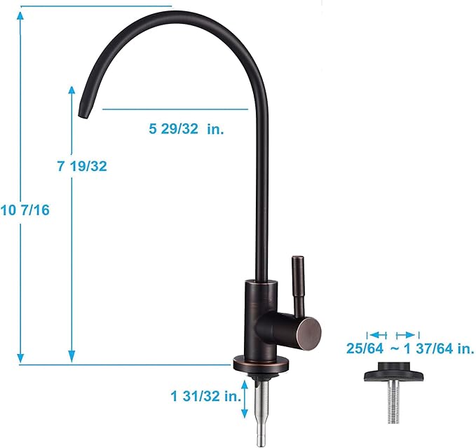 Apaix Drinking Water Faucet Oil Rubbed Bronze, Kitchen Water Purifier Tap/Faucet for Non-Air Gap Reverse Osmosis Water Filter System