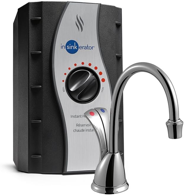 InSinkErator Wave Instant Hot and Cold Water Dispenser System - Faucet & Tank, Chrome, HC-Wave-C & F-2000S Premium Under Sink Water Filtration System for Instant Hot and Cold Water Dispenser System