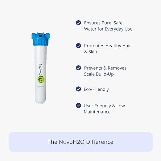 NuvoH2O Citrus-Based, Salt-Free Water Filter System + Water Softener – Healthy & Pure Water, Retains Healthy Minerals – Removes Hard Water Build Up (Home System)