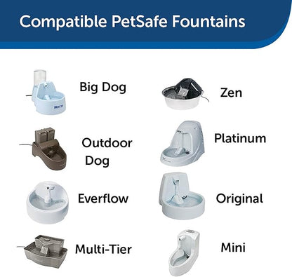 PetSafe Drinkwell Fountain Premium Activated Carbon Filters - Better Hydration Choice - Long-Lasting Purity - Odor-Free Drinking - Water Purification Filter -,12 Count (Pack of 120)