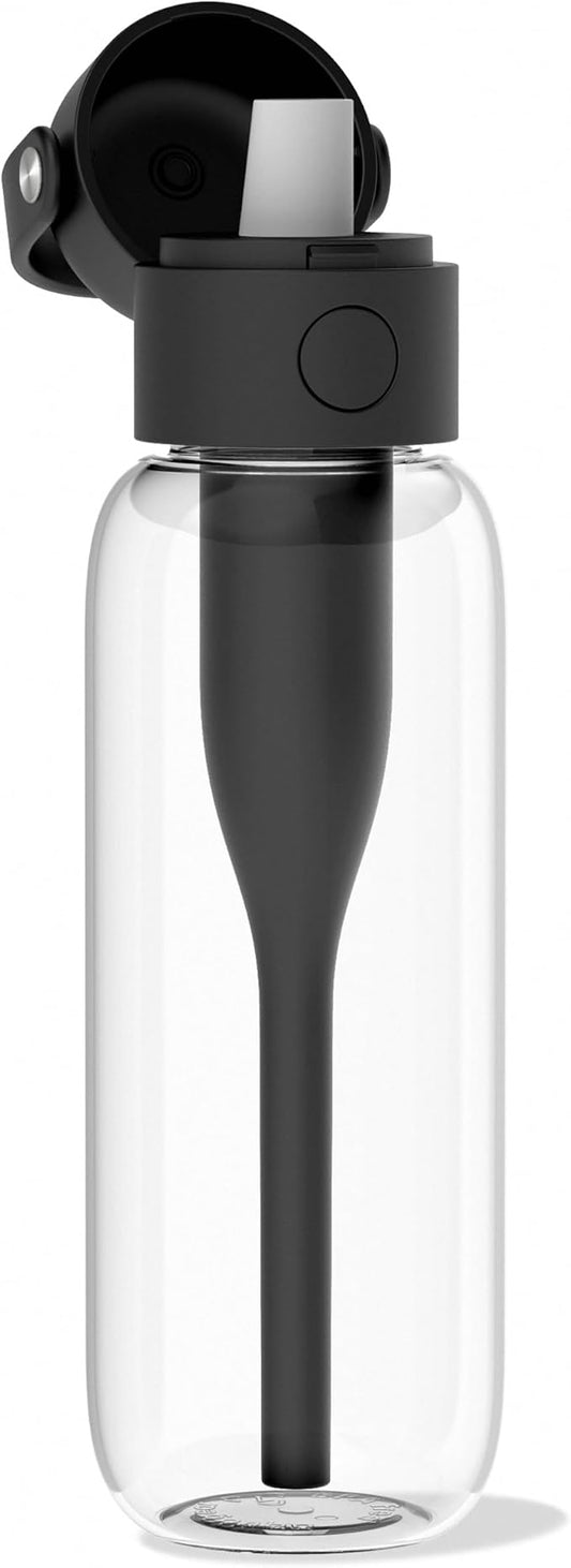 Aquagear Water Filter Bottle BPA-Free, 22oz Capacity, Removes Chlorine, PFOA/PFOS Forever Chemicals, 40 Gallon Filter Life, Black