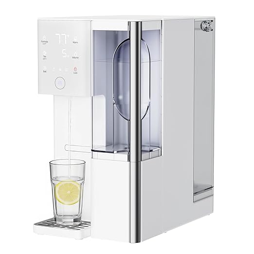 Tanoxo Reverse Osmosis Water Filter Countertop System, 5-Stage RO Filtration, Instant Hot Water with 4 Temperature Settings, BPA-Free, White, for Home Kitchen