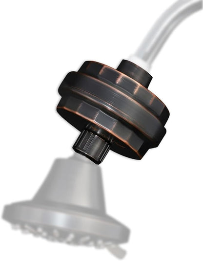 Brondell Shower Filter VivaSpring, Compact Rubbed Bronze – High Output, 100% High-Purity KDF Filtration, With FF-30 Filter Cartridge, Filtered Shower Water for Healthier Skin & Hair
