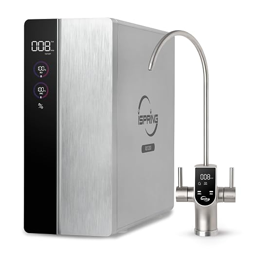 iSpring RO1200 Dual-Flow Reverse Osmosis Water Filter, 1200 GPD High Flow, w/TDS Monitor, Under Sink Tankless Reverse Osmosis System, 3:1 Pure to Drain, TDS PFAS Reduction, Auto Flush, Filter Reminder