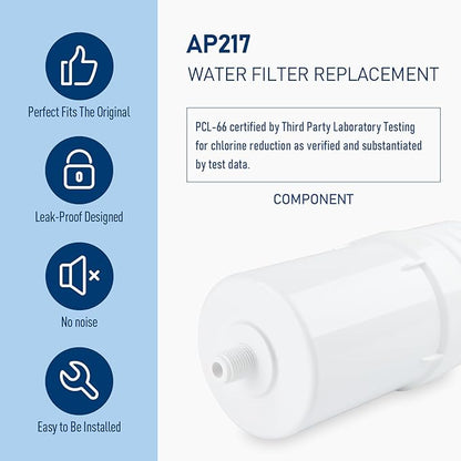 AP217 Under Sink Water Filter, Compatible with 3M® Aqua-Pure® AP217, 578604 Full Flow Water Filter for AP200 Systems (White, 2 Pack)