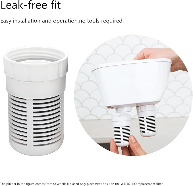 Regular Replacement Filters fits Seychelle - for Gen 2 Dual Water Pitcher, Reduces PFOA/PFOS, Chlorine, compatible with Alexapure Pitcher Water Filtration System, Lasts 3 Months or 200 Gallons, 1 Set