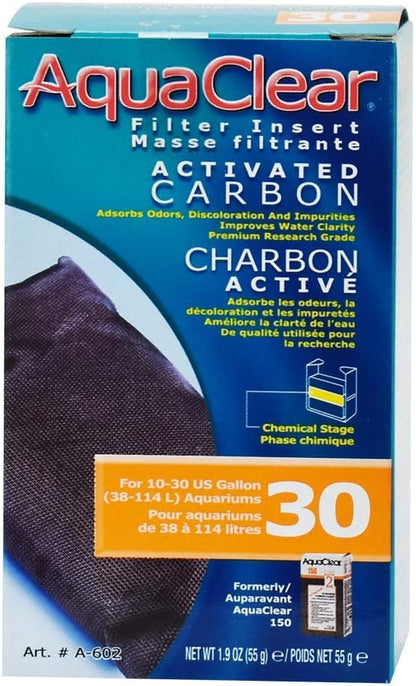 AquaClear 30 Activated Carbon Insert, Aquarium Filter Replacement Media, A602