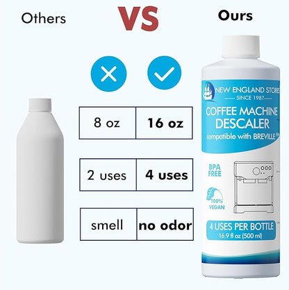 8 Uses Breville Compatible Descaling Solution, 2 Years Descaler Kit Come with 8 Cleaning Tablets, Maintenance Kit Specially Designed to Clean Breville Machines (4 Use Each Bottle, 2 Bottles)