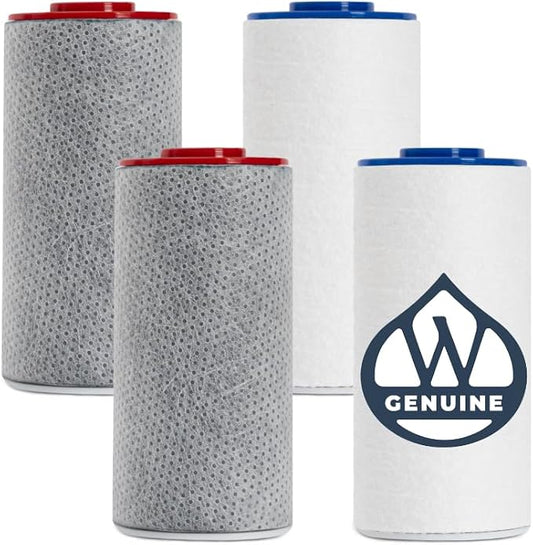 Weddell Duo Shower Filter Twin Pack Replacement Cartridges - NSF Certified Shower Filter, Removes Chlorine, PFAS, & Particulates, Clinically Tested For Healthier Skin & Hair (2+2)