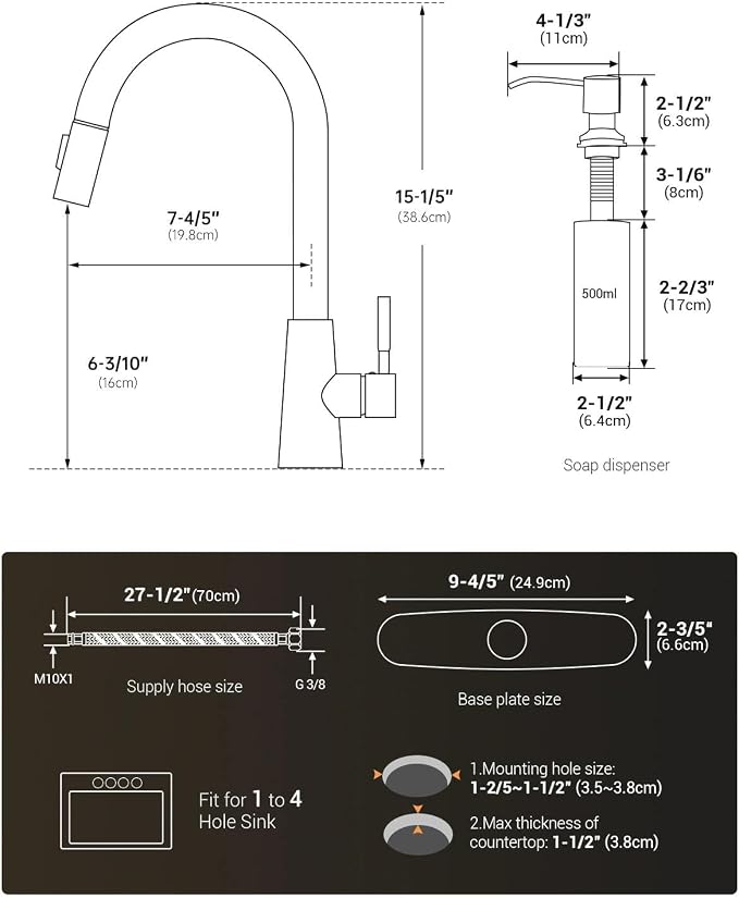 APPASO Kitchen Faucet Touchless with Soap Dispenser and Pull Down Sprayer | S304 Stainless Steel Brushed Nickel Motion Sensor Hands Free Sink Faucets 2 Modes with cUPC Lead-Free Certified Water Hoses