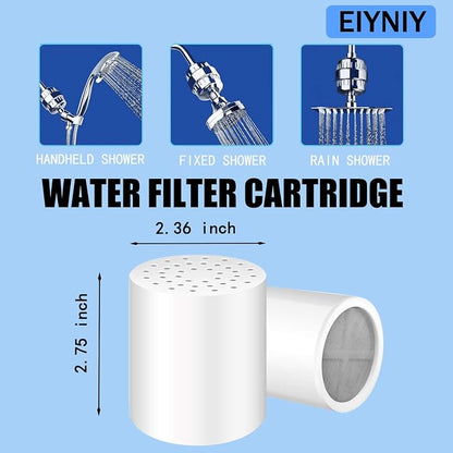 Universal Shower Filter Replacement Cartridge | Clinically Tested to Remove Chlorine, Heavy Metals & Balance pH | for Healthier Skin, Hair & Nails | Fits Most 15/20-Stage Housings | 2-Pack