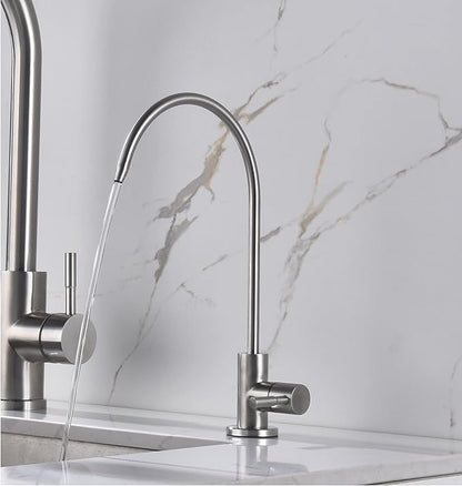 Apaix Drinking Water Faucet Brushed Stainless Steel, Kitchen Water Purifier Faucet for Non-Air Gap Reverse Osmosis Water Filtration System
