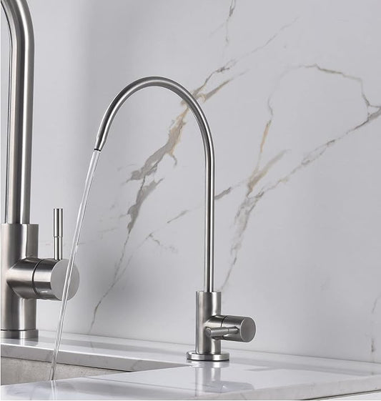 Apaix Drinking Water Faucet Brushed Stainless Steel, Kitchen Water Purifier Faucet for Non-Air Gap Reverse Osmosis Water Filtration System