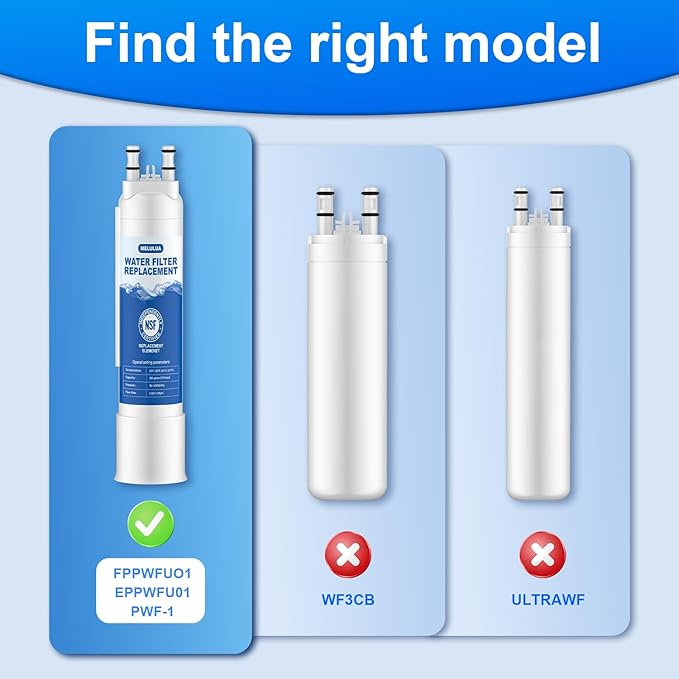 FPPWFU01 Water Filter Replacement Compatible with Frigidaire FPPWFU01 Water Filter, Electrolux EPPWFU01, PurePour PWF-1, EPPWF01 PureAdvantage PWF-1(3 Pack)