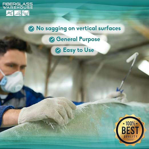 Fiberglass Warehouse Polyester Laminating Resin Marine Grade 4 Gallon | Catalyst Included, Fiberglass & Wood Repair, Boat Decks & RV, Auto Composite Projects, General Purpose