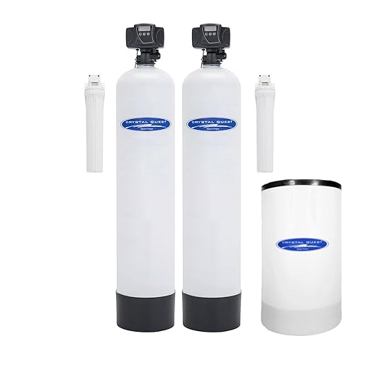 Smart Whole House Water Filter (9-13 GPM) + Saltless Water Conditioner | Fiberglass Tank, Filters 1,500,000 Gallons | Crystal Quest