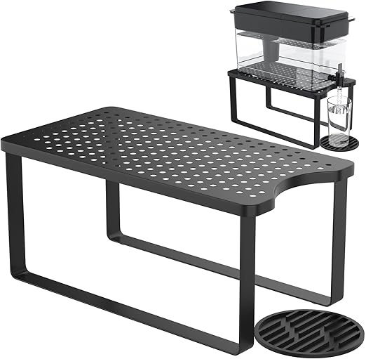 Water Filter Dispenser Stand with Drip Tray - 7.9''W x 14.9''D x 7''H, Metal Stand Designed for Brita Filter, Compatible with Zero Water, PUR, Waterdrop etc.
