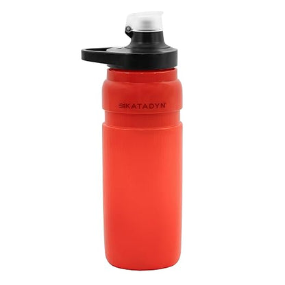 Katadyn BeFree AC Bottle 0.7L Water Filter Bottle for Travel & Daily Use | 2-Stage Filter Removes Bacteria & Microplastics, Improves Taste, BPA-Free, Fits Cup Holders - Red