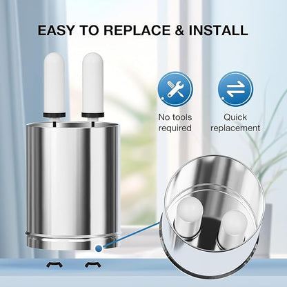 7" Ceramic Water Filter Replacement, Suitable Gravity Water systems | 3-Stage Certified NSF/ANSI 42&372 Replacement Filter, Washable & Reusable, Reduces Contaminant, Improve Taste & Odor, 2 Pack