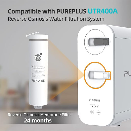 PUREPLUS UTR400A-RO Filter, Replacement for UTR400A Reverse Osmosis System, 2nd Stage, Reduces Heavy Metals such as Lead, Mercury, Cadmium, Arsenic, 1PACK