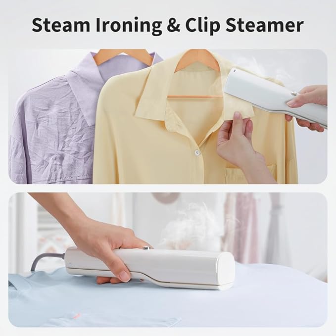 Iron Steamer for Clothes - Handheld Garment Steamer & Iron, 3-in-1 Wet & Dry Travel Iron Press, 15s Fast Heat-Up, 900W Portable Mini Wrinkle Remover for Home Office Travel, with Travel Bag (120V)