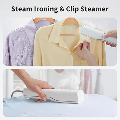 Iron Steamer for Clothes - Handheld Garment Steamer & Iron, 3-in-1 Wet & Dry Travel Iron Press, 15s Fast Heat-Up, 900W Portable Mini Wrinkle Remover for Home Office Travel, with Travel Bag (120V)