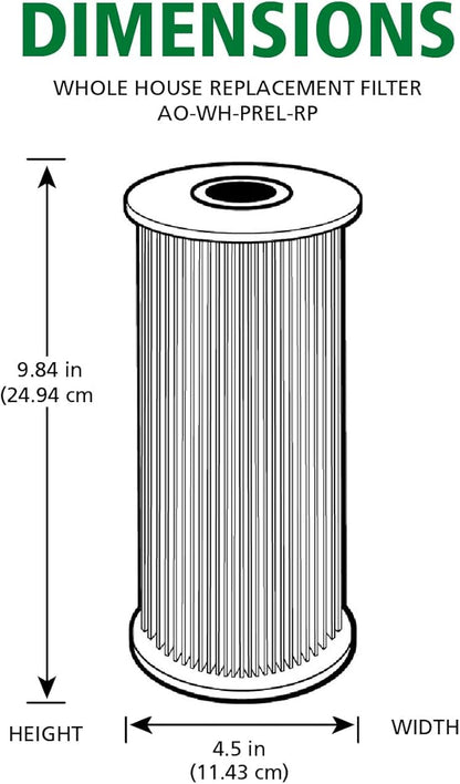 AO Smith 4.5"x10" 20 Micron Sediment Water Filter Replacement Cartridge - For Whole House Filtration Systems - AO-WH-PREL-RP