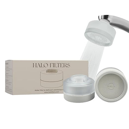 Faucet Filter – Bathroom Sink Faucet Filter for Men & Women’s Skincare, Vitamin C–Infused, Reduces Chlorine, Advanced Filtration for Hydrated Skin, Hard Water Softener (White)
