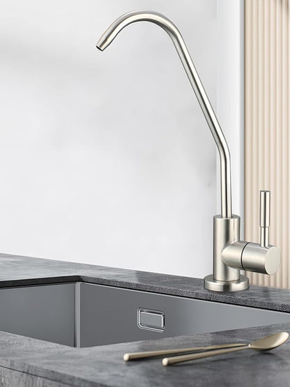 Drinking Water Faucet,Easy to Install Lead-Free Sink RO Faucet,Water Filter Faucets for Kitchen Bar Sink,Brushed Nickel SUS304 Reverse Osmosis Faucets