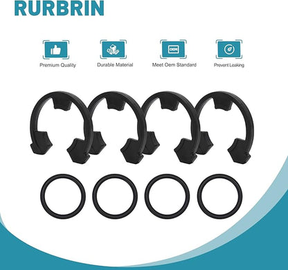 (4+4PCS) 3/4" Water Softener Clip and O-Ring Kit Compatible with GE Kenmore Eco Pure Eco Water Softener, Replace Parts for 7116713 and 7170288