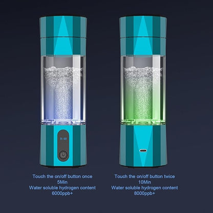 Hydrogen Water Ionizer Machine 208ml Portable Generator 6000-8000 PPB PEM Technology Glass Health Cup Silver