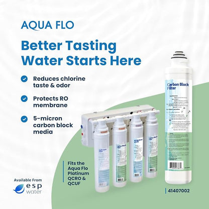 Aqua Flo 41407002 Carbon Block RO Filter, 5 Micron – Replacement for Platinum QCRO 4-Stage System, Quick-Change Cartridge for 2nd & 4th Stage, High-Performance Water Filtration