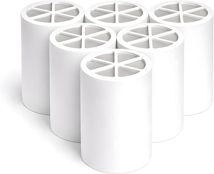 Crystal Quest Shower Filter Replacement Cartridge - Removes Chlorine and Contaminants for Cleaner Water - Durable BPA-Free - Built in the USA - Fits Crystal Quest Shower Filters [Pack of 6]