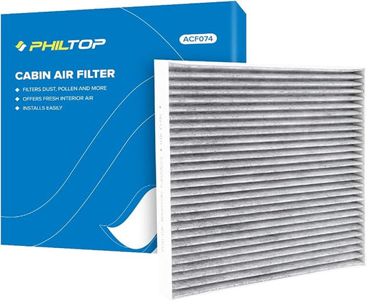 PHILTOP HEPA Cabin Air Filter w/Activated Carbon, Compatible with CF12159 Kia Optima 2016-2020, Hyundai Sonata 2016-2019, Genesis G70 2024, Carbon Filter Up Dust Pollen Odor