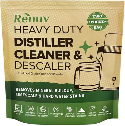 Citric Acid for Cleaning & Descaling Water Distillers, Kettles, Pots, Boilers, Dispensers, Citrus Acid Powder Descaler, Removes Limescale, Mineral Buildup, Hardwater Stains, Residue Fast 2LB Bulk