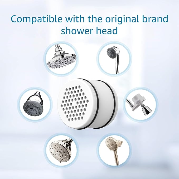AQUA CREST WHR-140 Shower Filter Replacement Cartridge for Culligan® WHR-140, WSH-C125, ISH-100, HSH-C135, Shower Head Water Filter, with Advanced KDF Filtration Material, Pack of 2