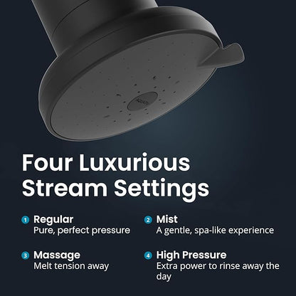 AquaTru Shower - Advanced Shower Filter Removes Impurities from Hard Water to Support Healthy Skin, Scalp, Hair, Reduce Breakage, and Enhance Your Beauty and Self-Care Routine (Matte Black)