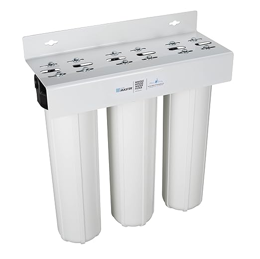Home Master Whole House Three Stage Water Filtration System with Fine Sediment, Iron and Carbon, Blue