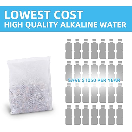 Filterelated Alkaline Water Filter Pouch 30g, Raise pH to 9+, BPA-Free SGS Tested, Portable Water Filter for Home, Camping, Travel, Office, Long-Lasting 105 litres / 28 Gallons(3-Pack)