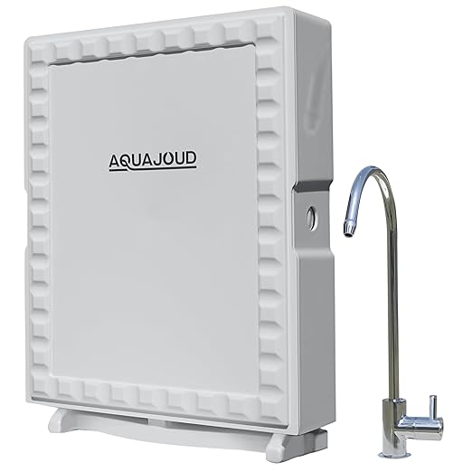 Tankless Slim Under-Counter Water Filter System 5-Stage Filtration Removes Odor & Chlorine, Includes Chrome Faucet - Ideal for Under Sink, Refrigerators, Coffee & Ice Makers