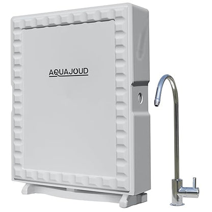 Tankless Slim Under-Counter Water Filter System 5-Stage Filtration Removes Odor & Chlorine, Includes Chrome Faucet - Ideal for Under Sink, Refrigerators, Coffee & Ice Makers